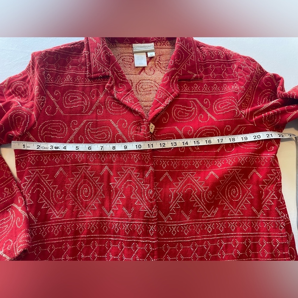 Vintage rare find Coldwater Creek Red  Button-Front jacket size M - Picture 7 of 10